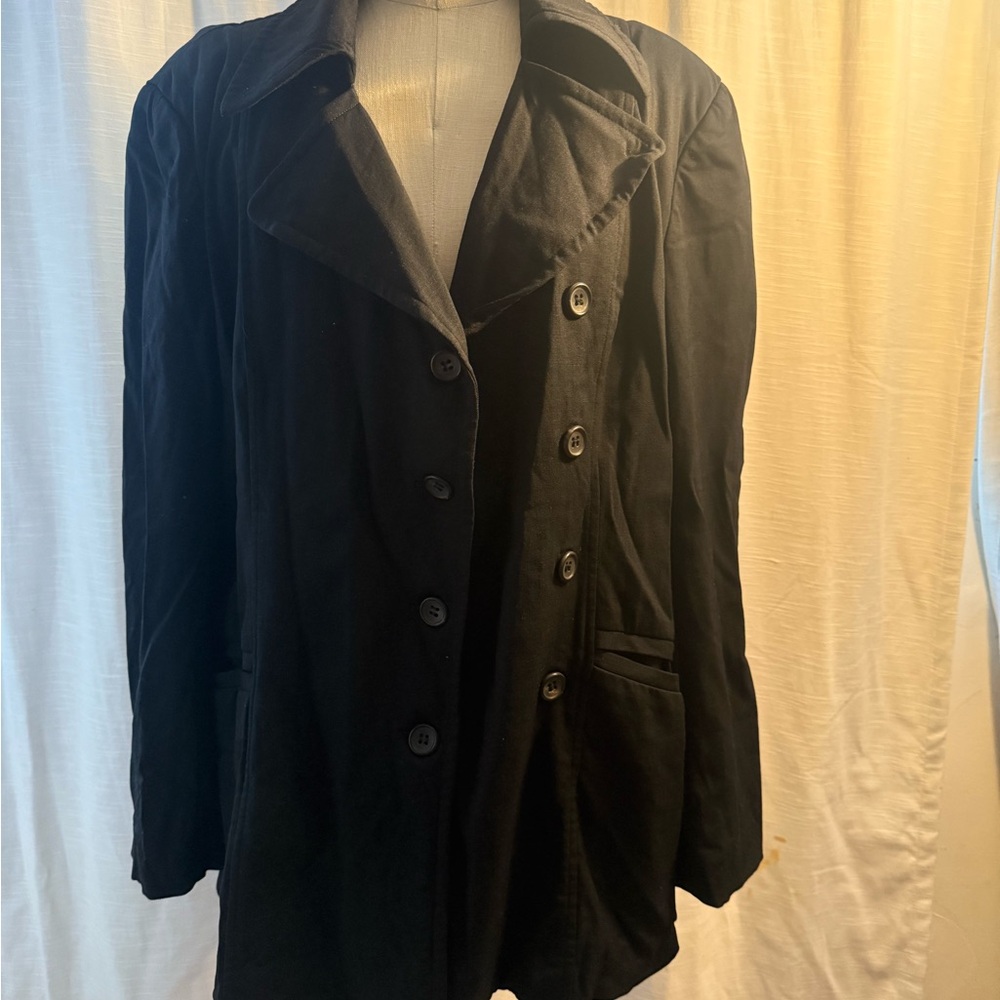 Elegant Black Button-Up Coat